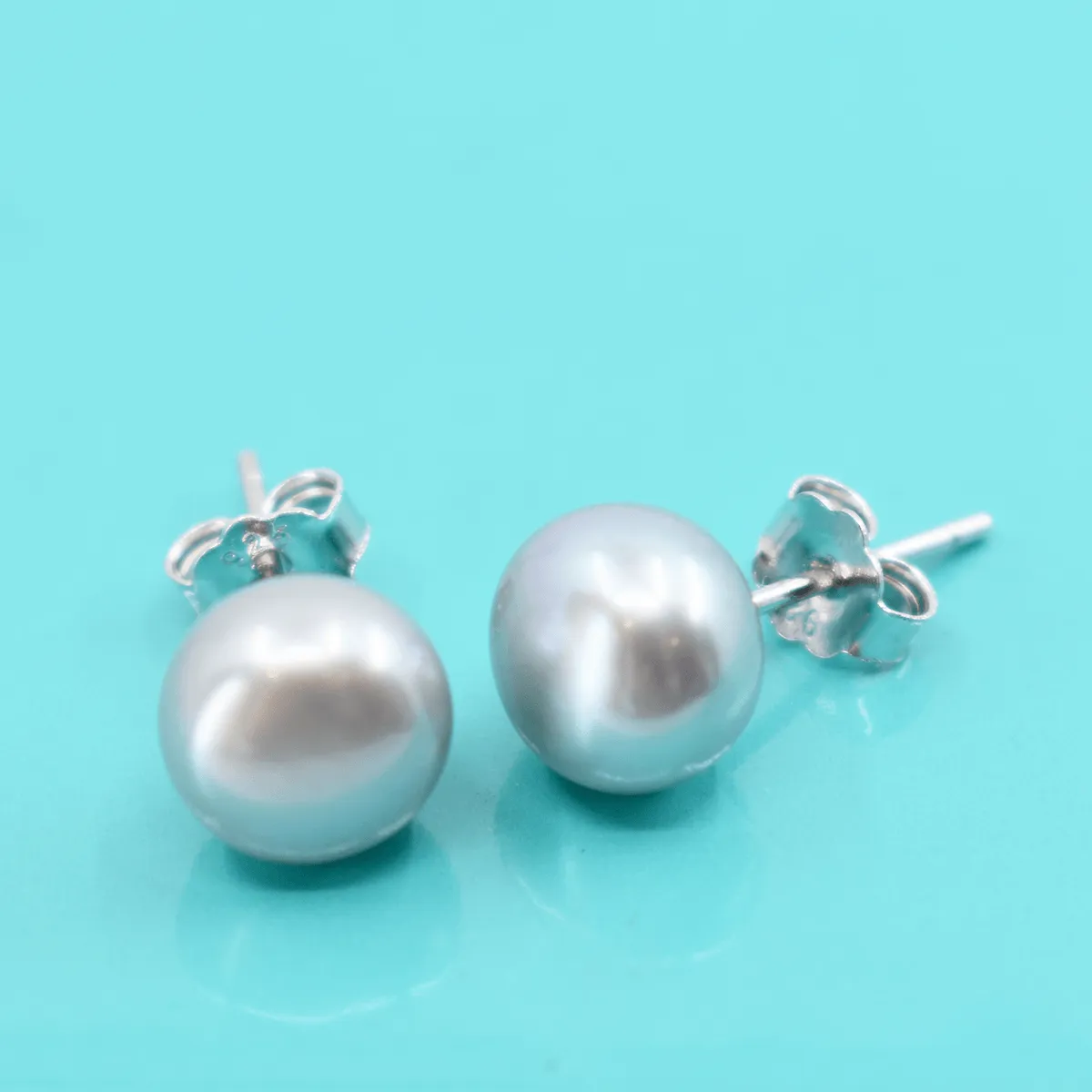 Freshwater Pearl Stud Earrings, Medium, 8mm, Sterling