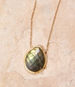 Gemstone Teardrop Necklace