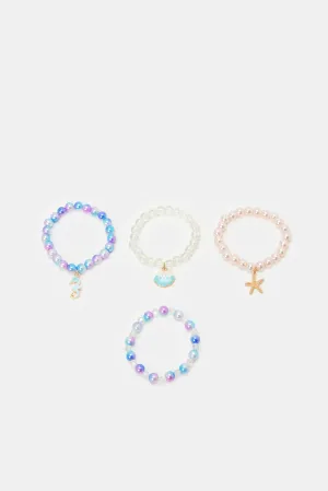 Girls Assorted Embellished Bracelets (4 Piece)