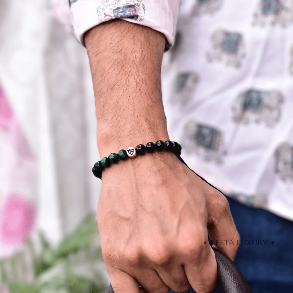 Green Affluence - Black Onyx And Green Tiger Eye Bracelets