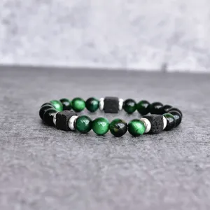 Green Generation- Tiger Eye and Lava Bracelet