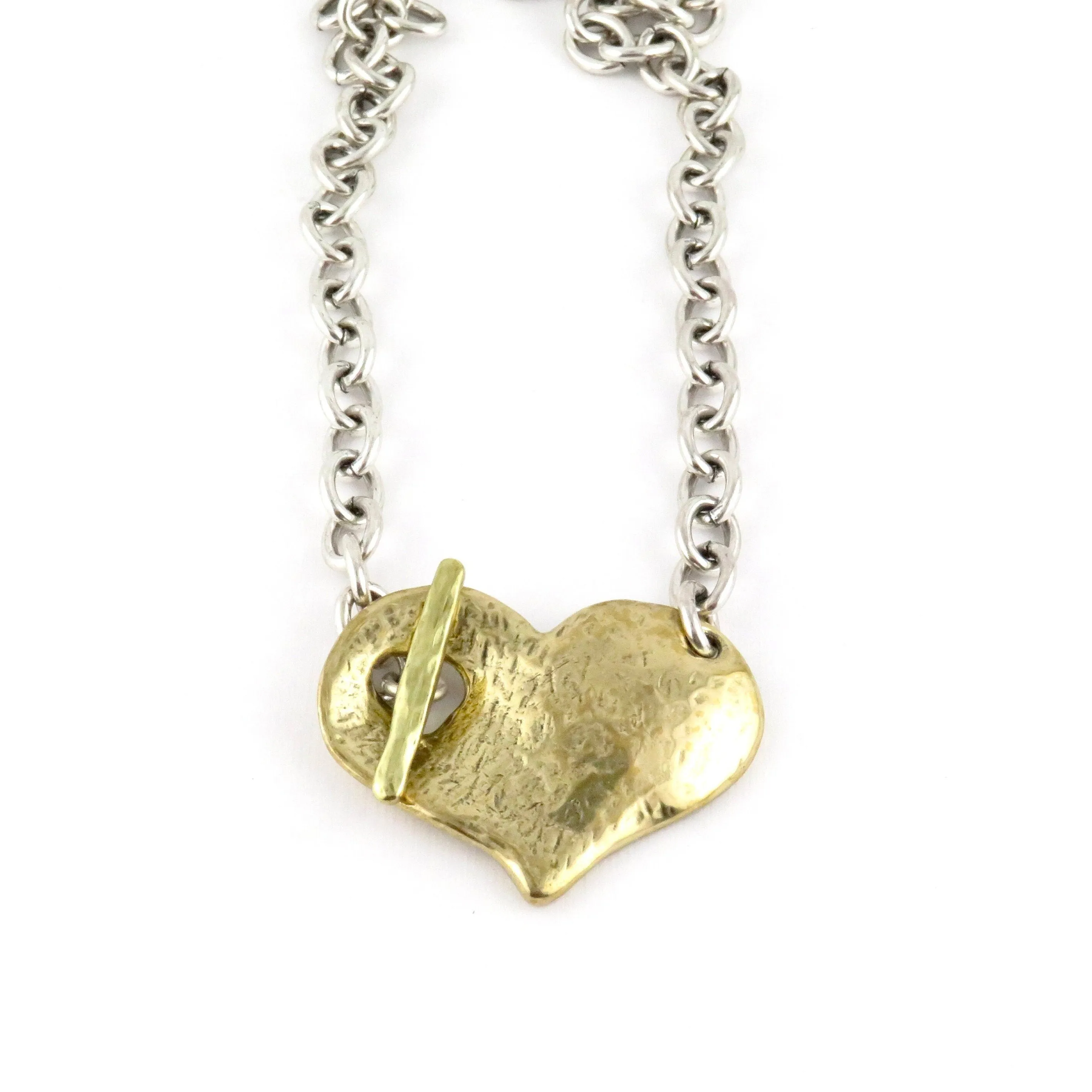 'Heart in Front' Necklace - Mixed Metals