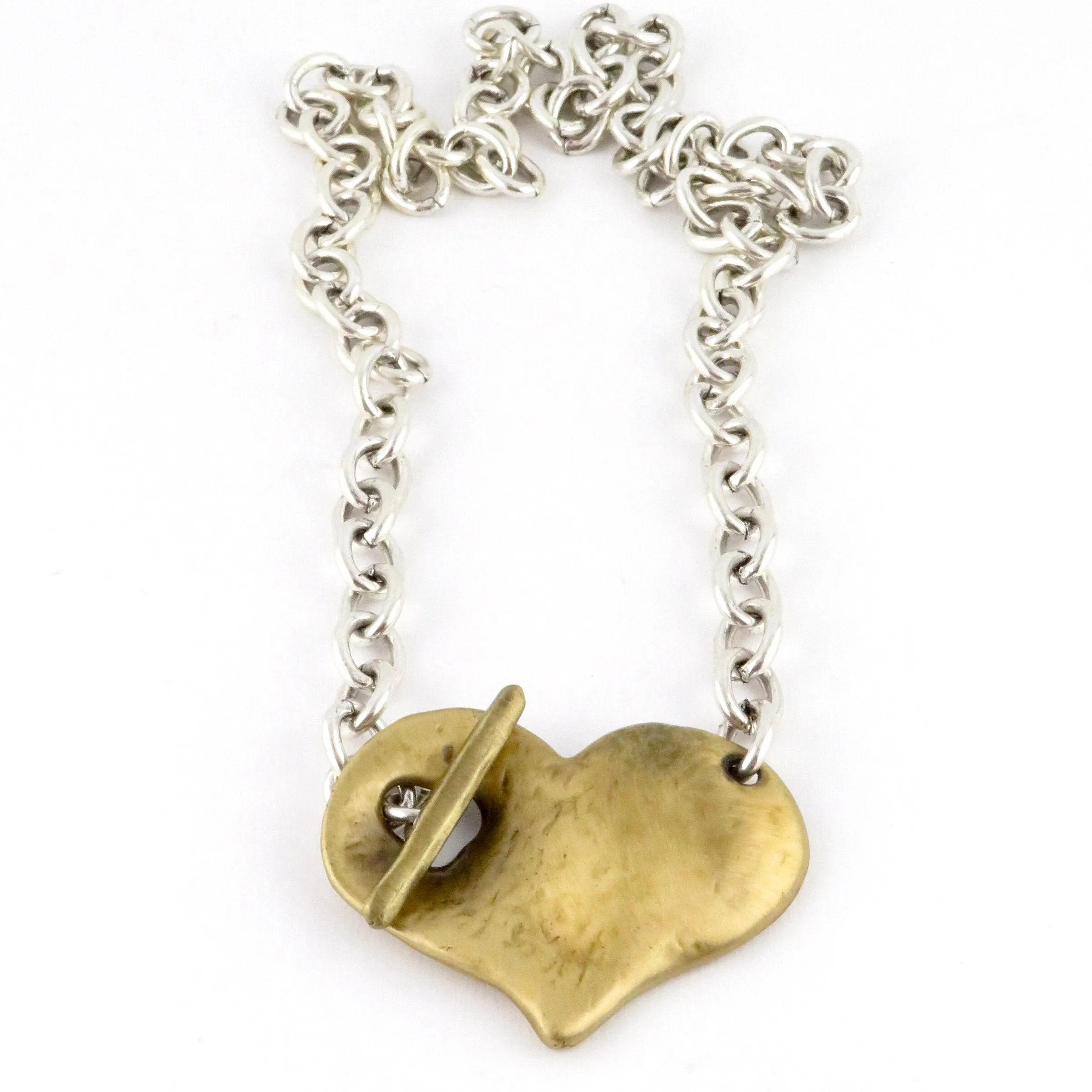 'Heart in Front' Necklace - Mixed Metals