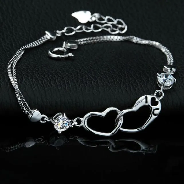 Heart Shaped Antique Silver Bracelet