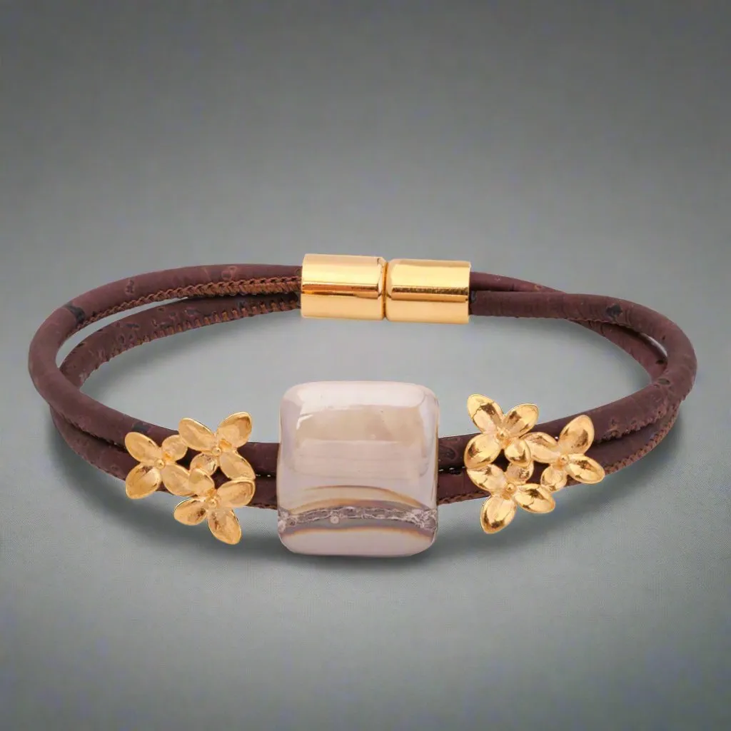 Iberis Cork Bracelet Gold