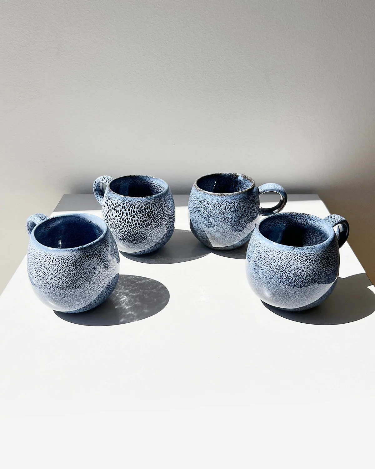 Indigo Ceramic Handmade Mugs - Set of 4