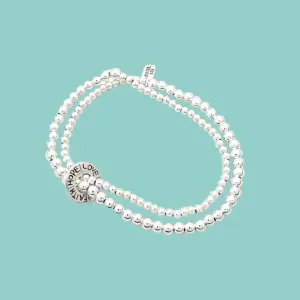 Inspirational Silver Pearls Bracelet: Embrace Hope, Faith, Love