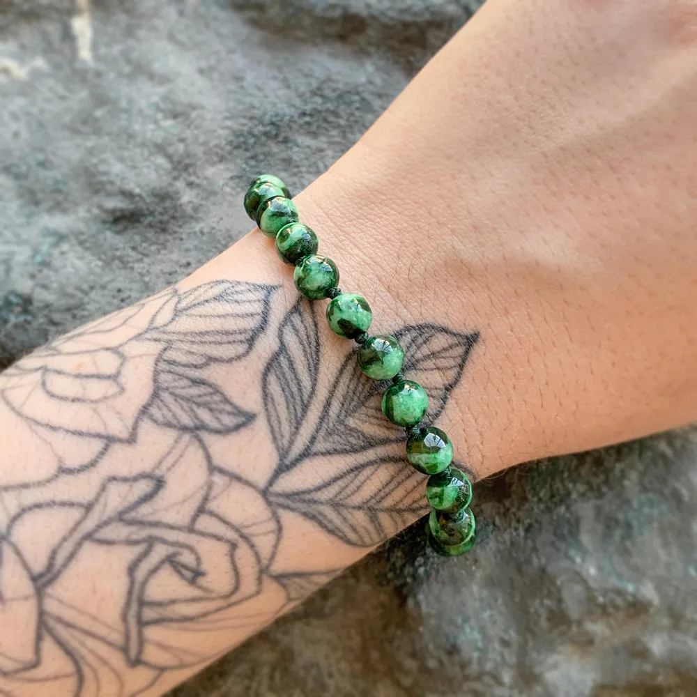 Jadeite Beaded Bracelet - "Reya"