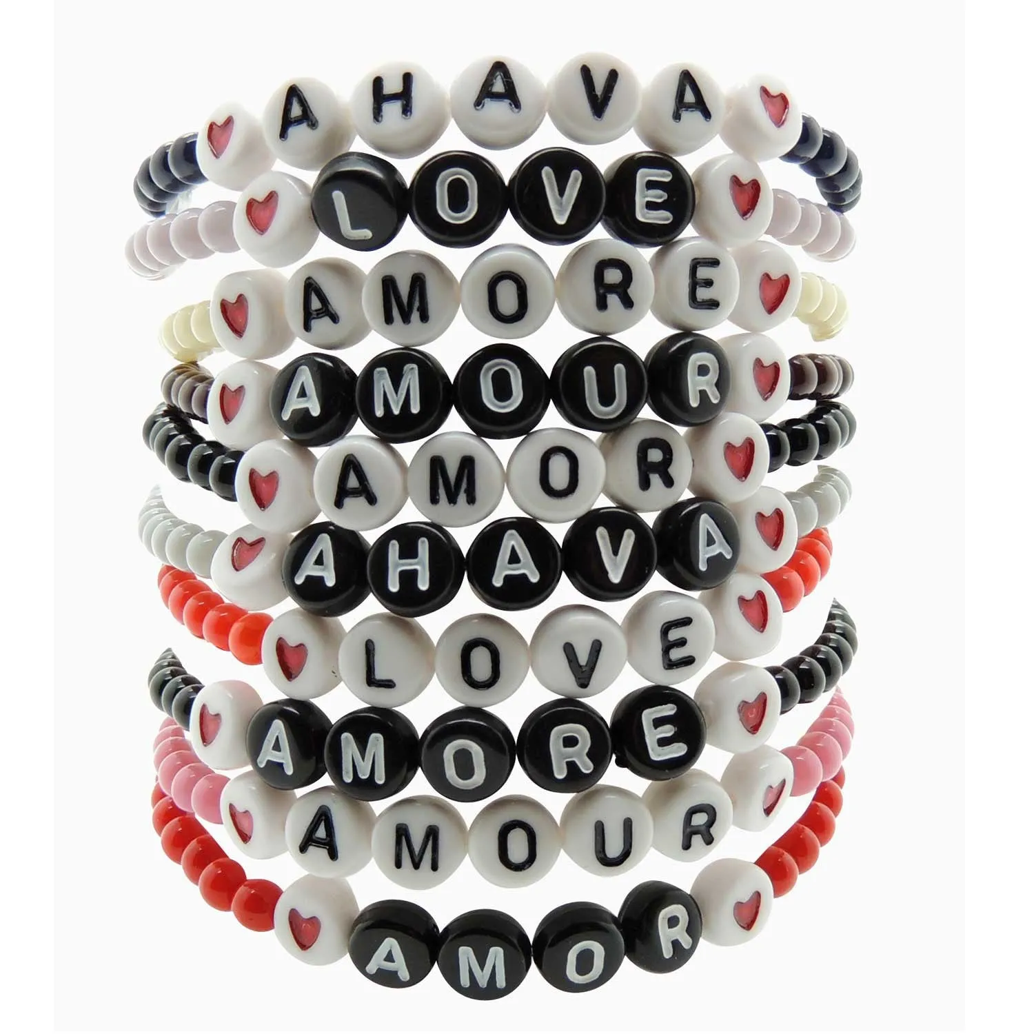 Love Letters Alphabet Glass Bead Bracelet