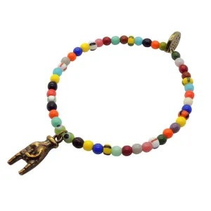 Mano Cornuto Hand Charm Balagan Glass Bead Bracelet