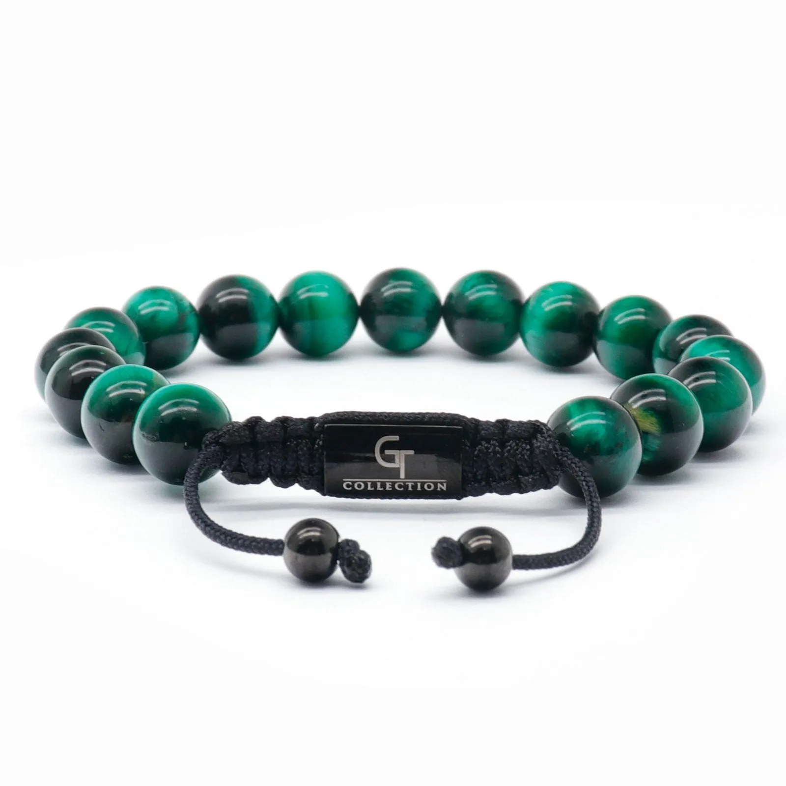 Men's GREEN TIGER EYE Beaded Bracelet