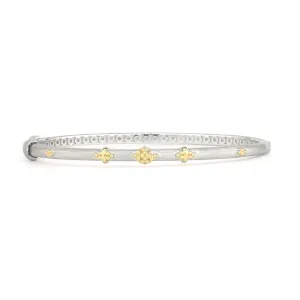 Mixed Metal Beaded Trio Bangle