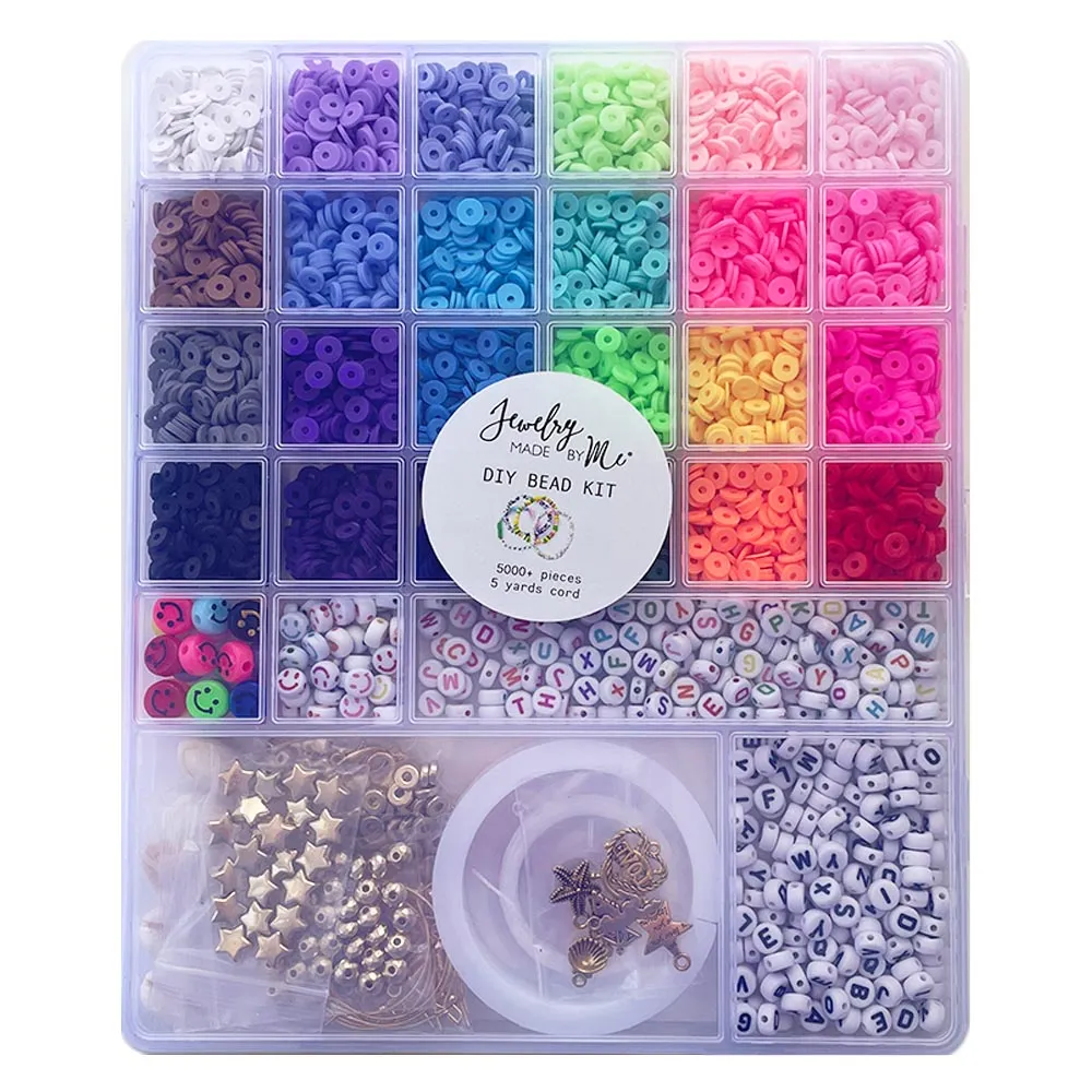 Multicolor Alphabets, Heishi, and Happy Faces Letter Bead, Charms, and findings Mega DIY Jewelry Kit