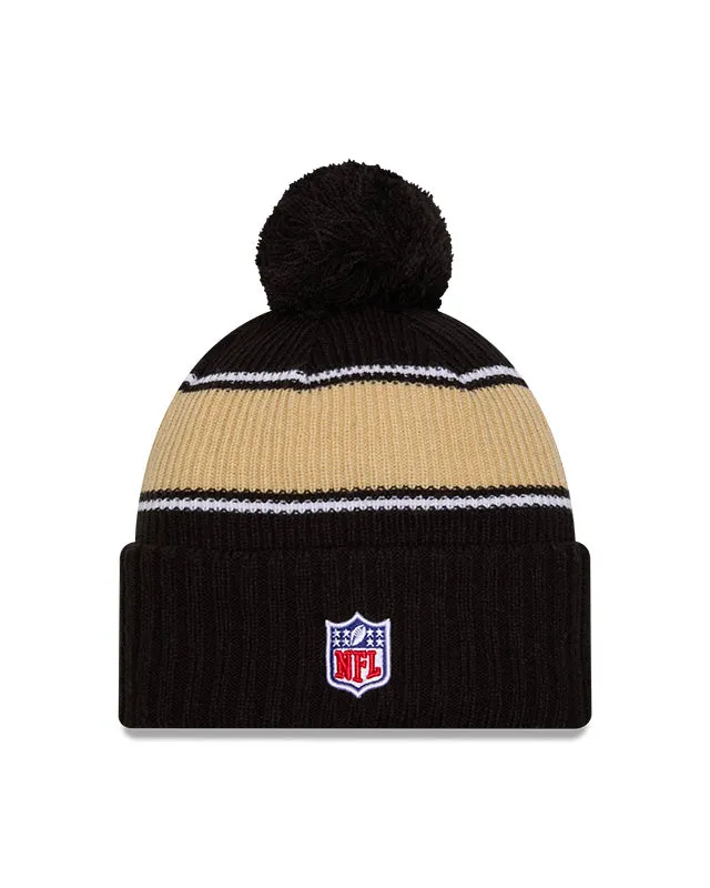 New Era Men's NFL New Orleans Saints Sideline 24 Sport Pom Knit Toque