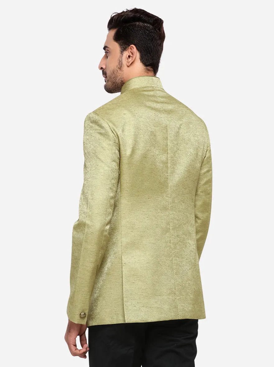 Olive Green & Golden Jodhpuri Suit | JadeBlue