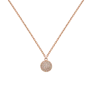 Pavé Crystal Pendant Necklace Rose Gold