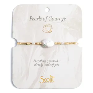 Pearl Affirmation Bracelet - Courage / Gold