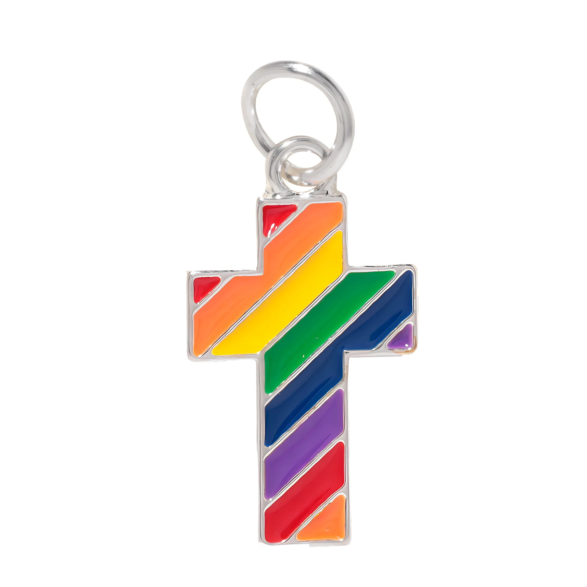 Rainbow Cross Gay Pride Charms