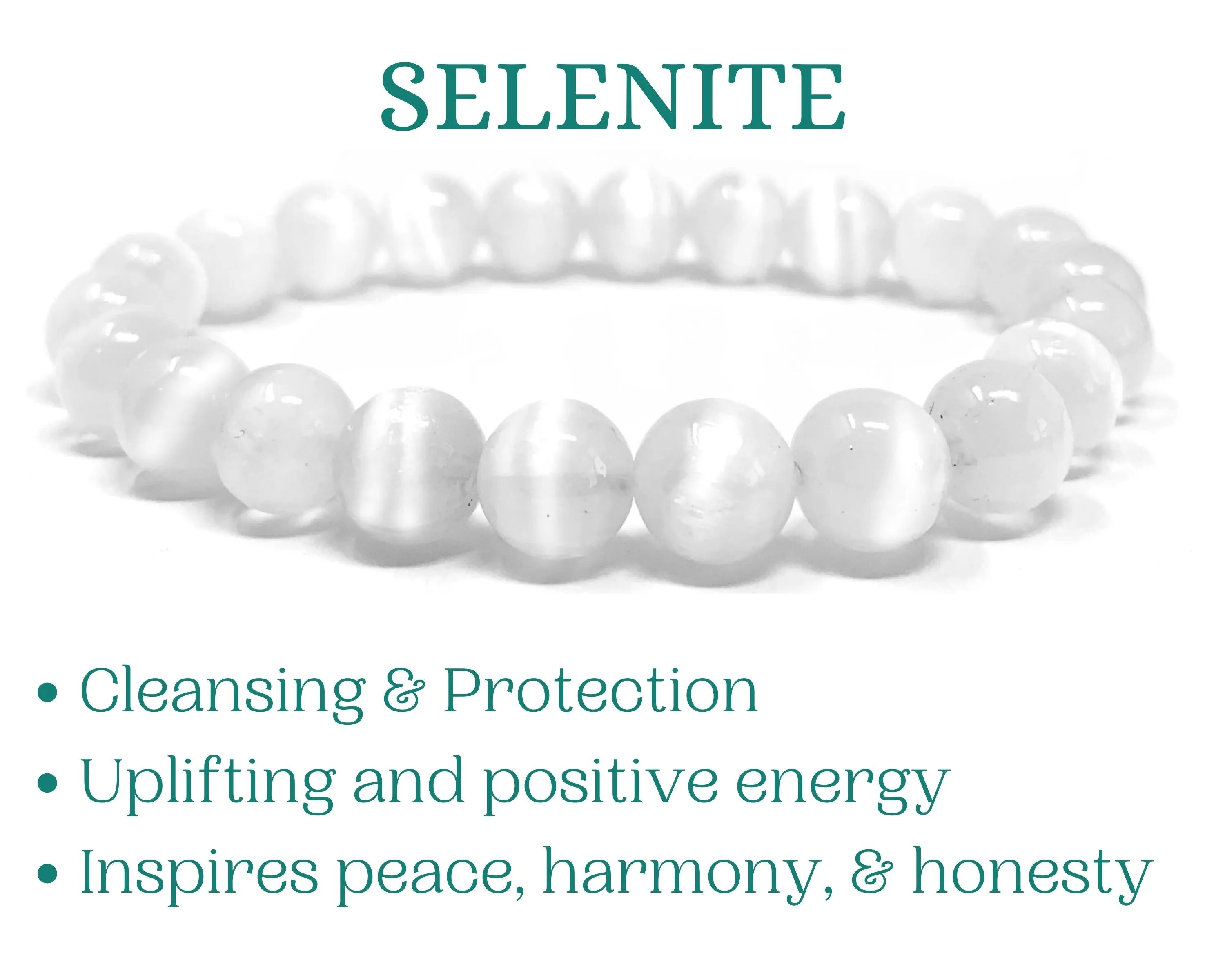 Selenite Beaded Crystal Bracelet