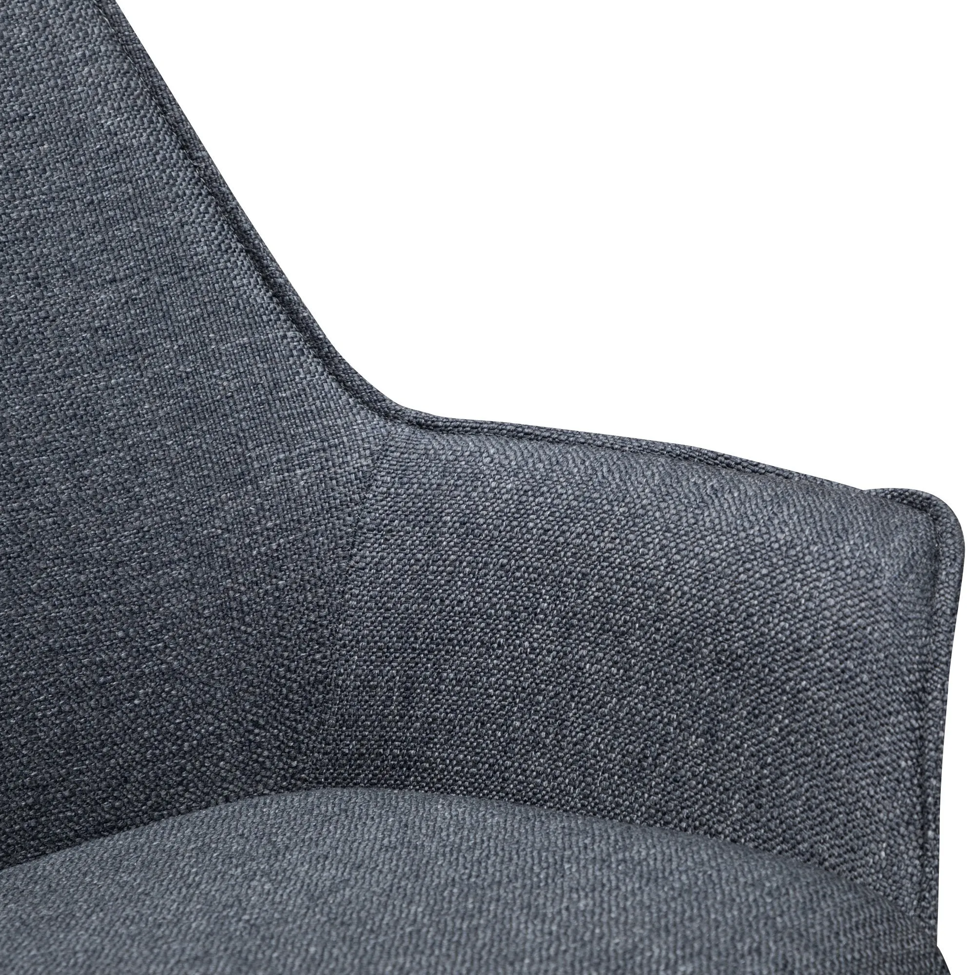 Set of 2 - Nola Fabric Dining Chair - Charcoal Grey