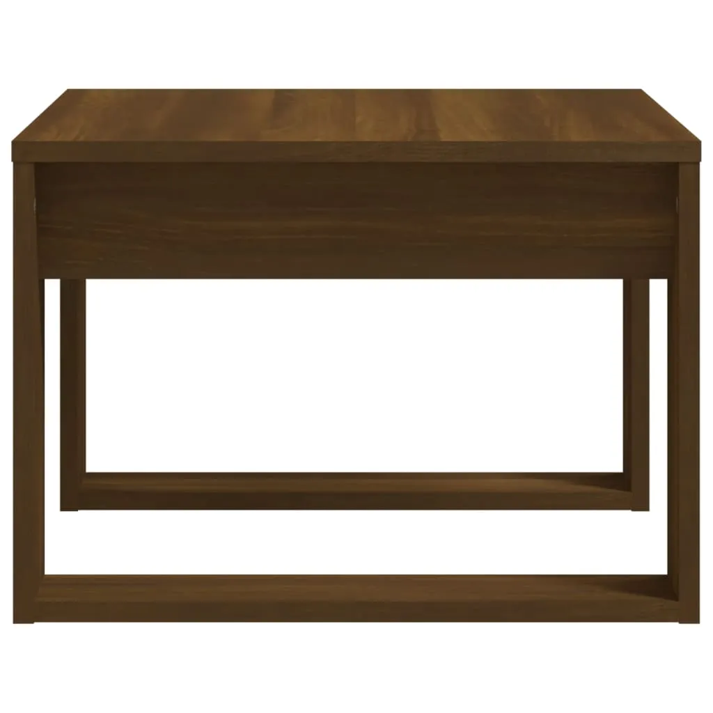 Side Table Brown Oak 50x50x35 cm Engineered Wood