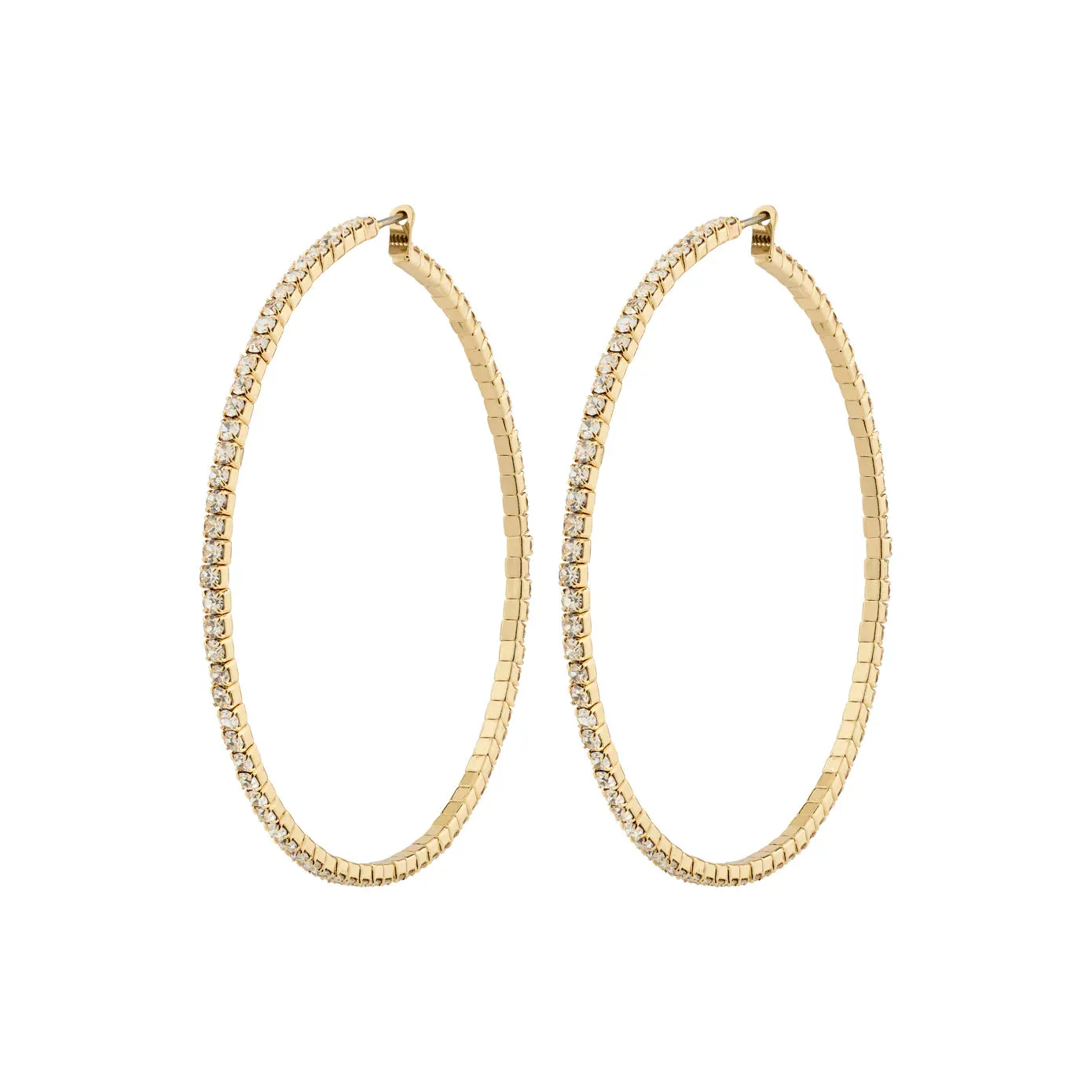 Sidney Gold Plated Crystal Hoops