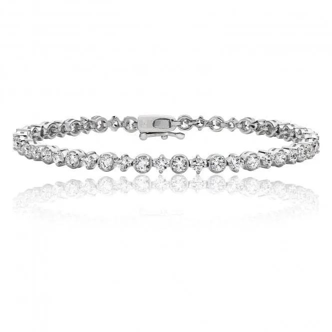 Silver & Co Round Cubic Zirconia Line Bracelet SBG0014