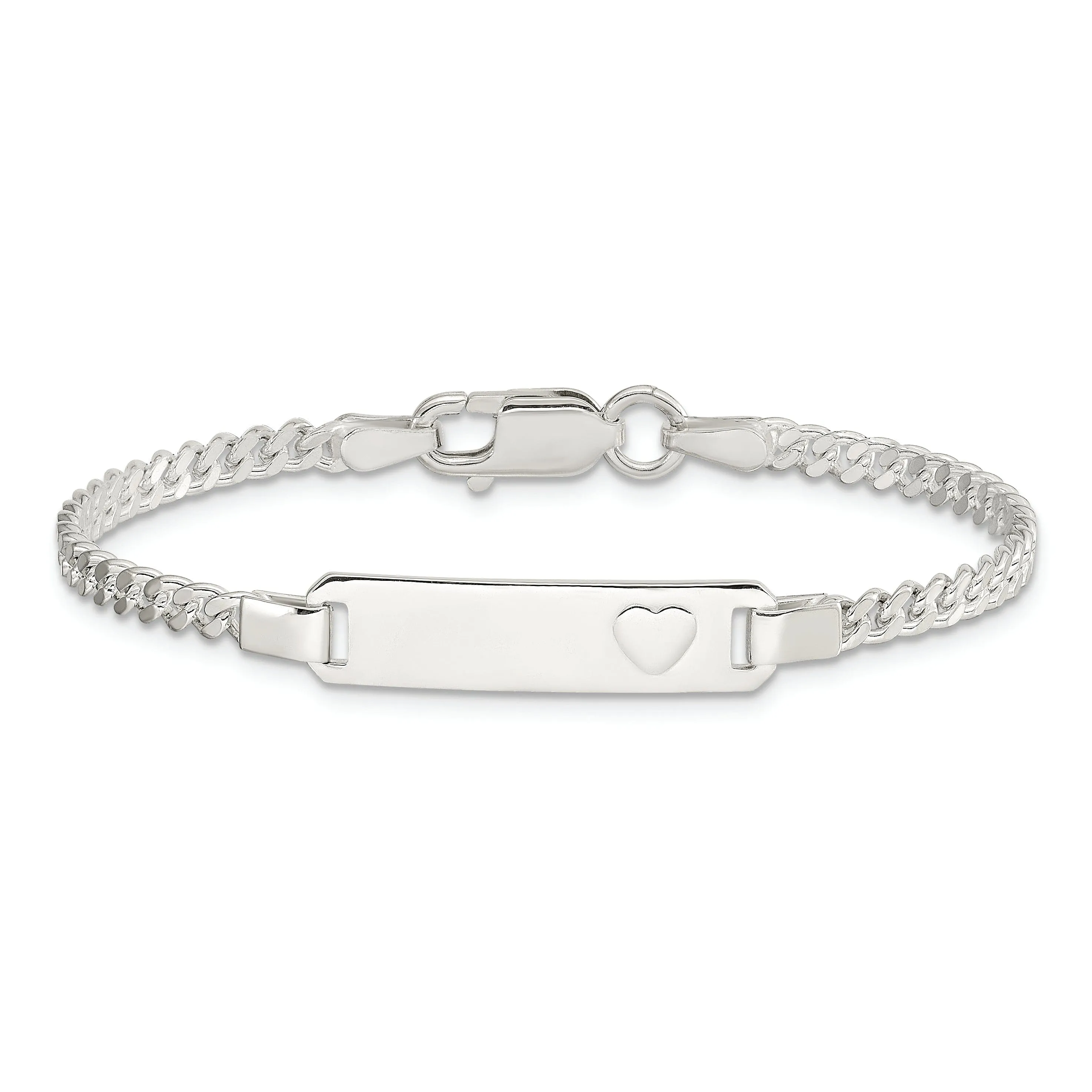 Silver Engravable Baby ID Heart Bracelet