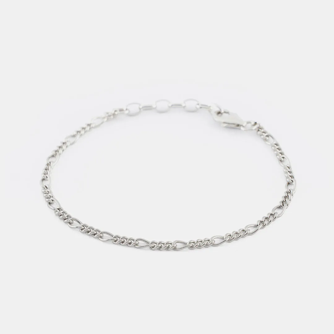 Silver Figaro Bracelet