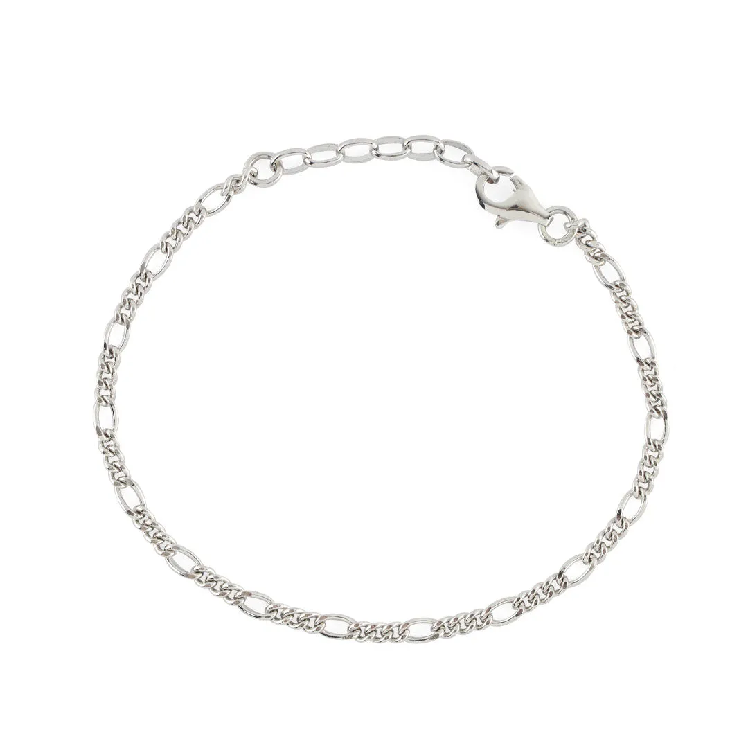 Silver Figaro Bracelet