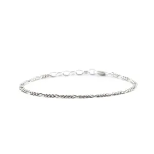 Silver Figaro Bracelet