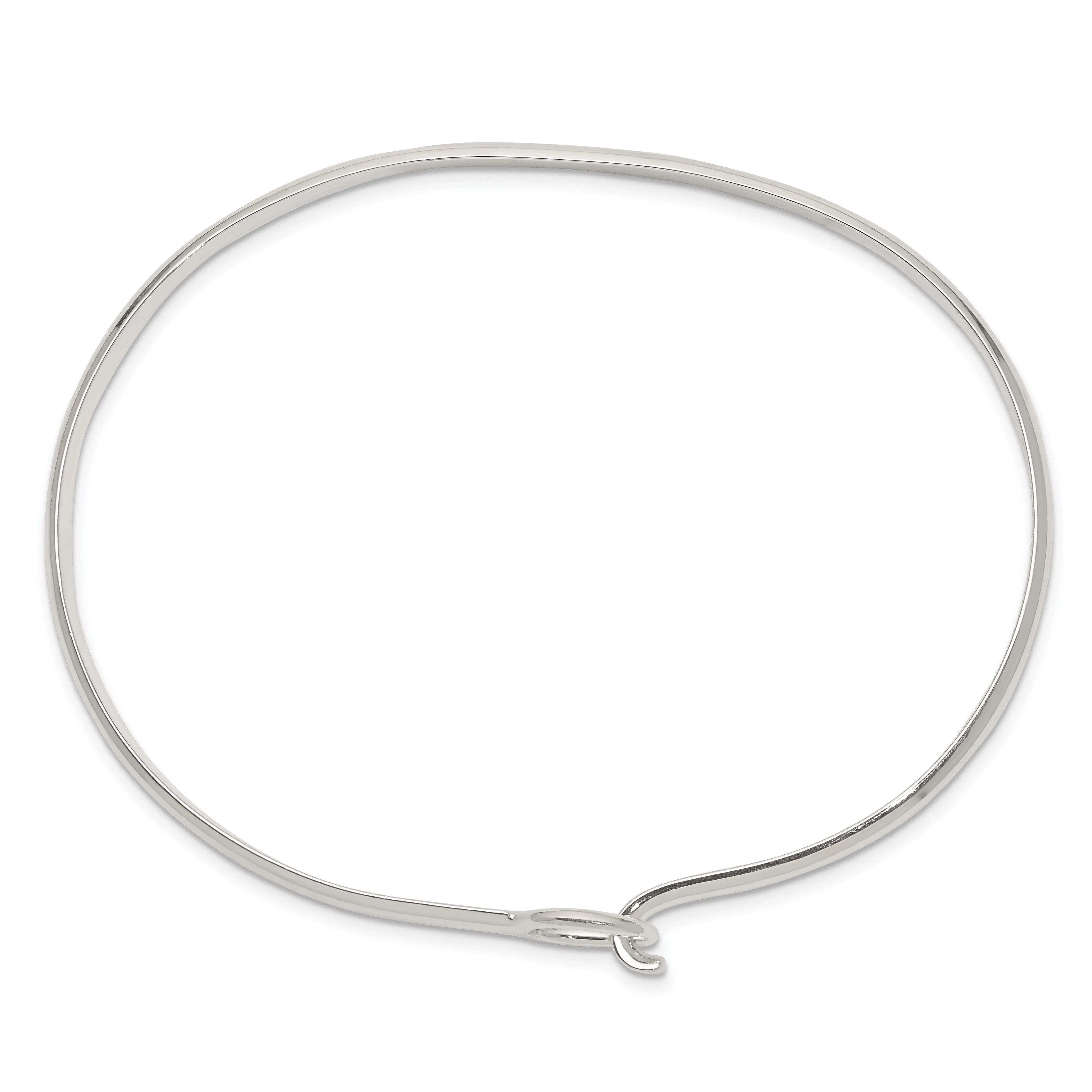 Solid Silver Polished Finish Flexible Bangle