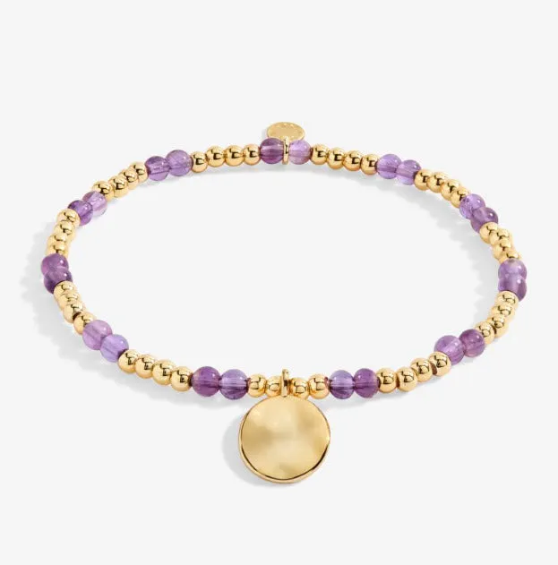 The February Birthstone Stretch Bracelet in Amethyst