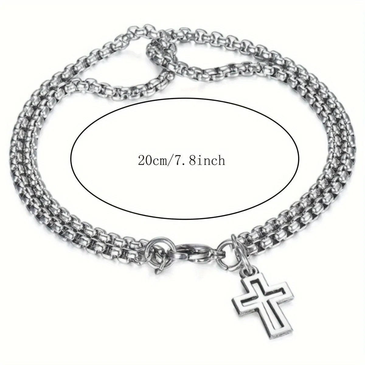 Titanium Steel Cross Bracelet Hip Hops Trendy Allmatch