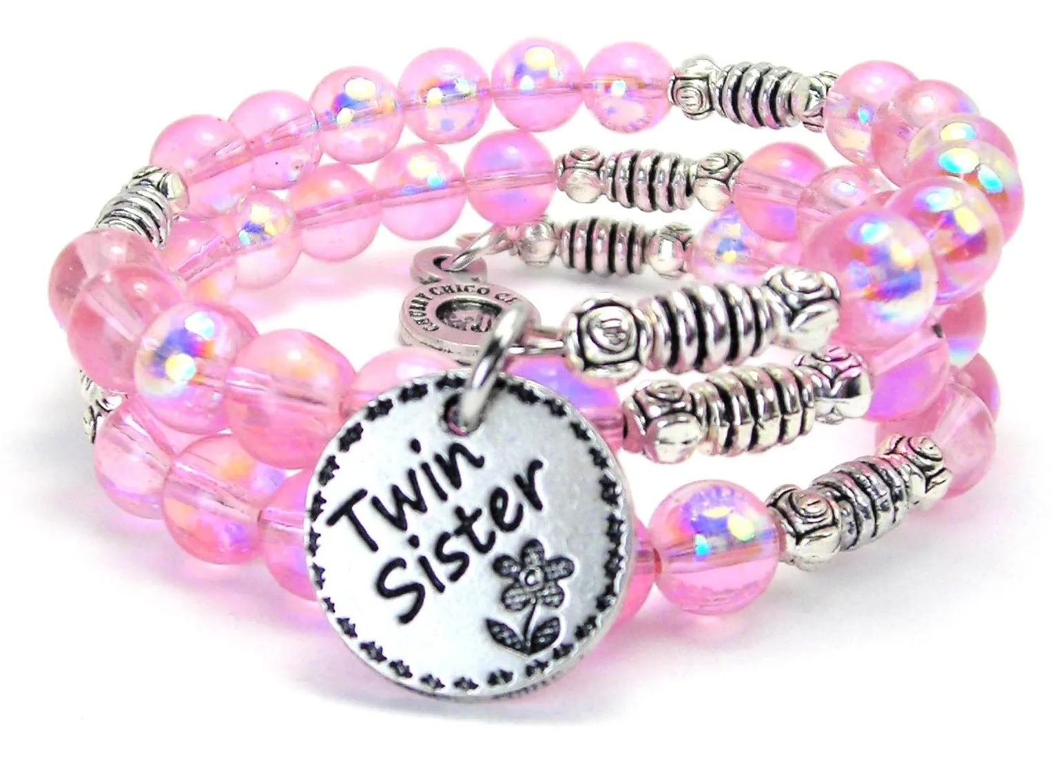 Twin Sister Sea Siren Ocean Glass Wrap Bracelet