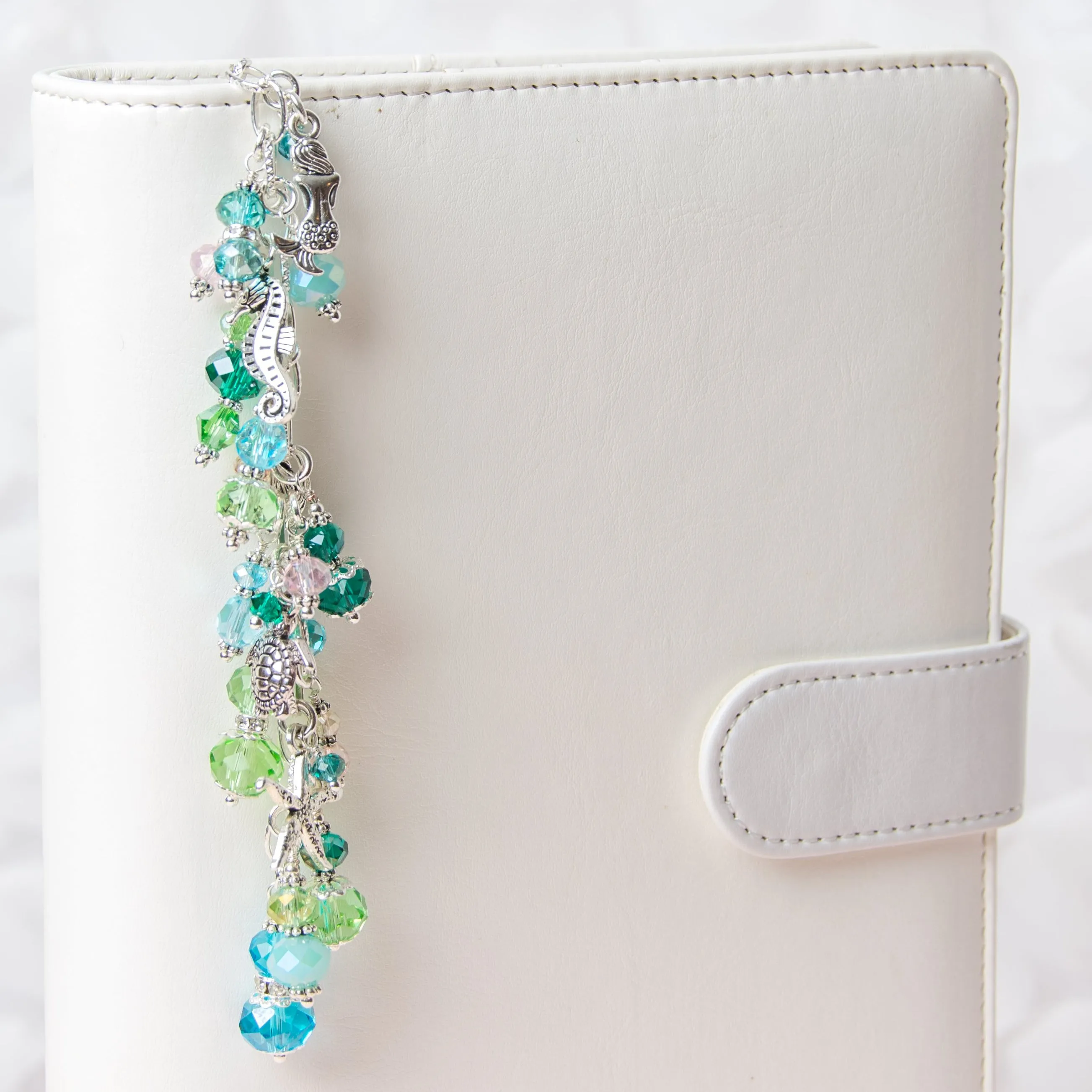 Under the Sea Planner Charm with Blue and Green Crystal Dangle