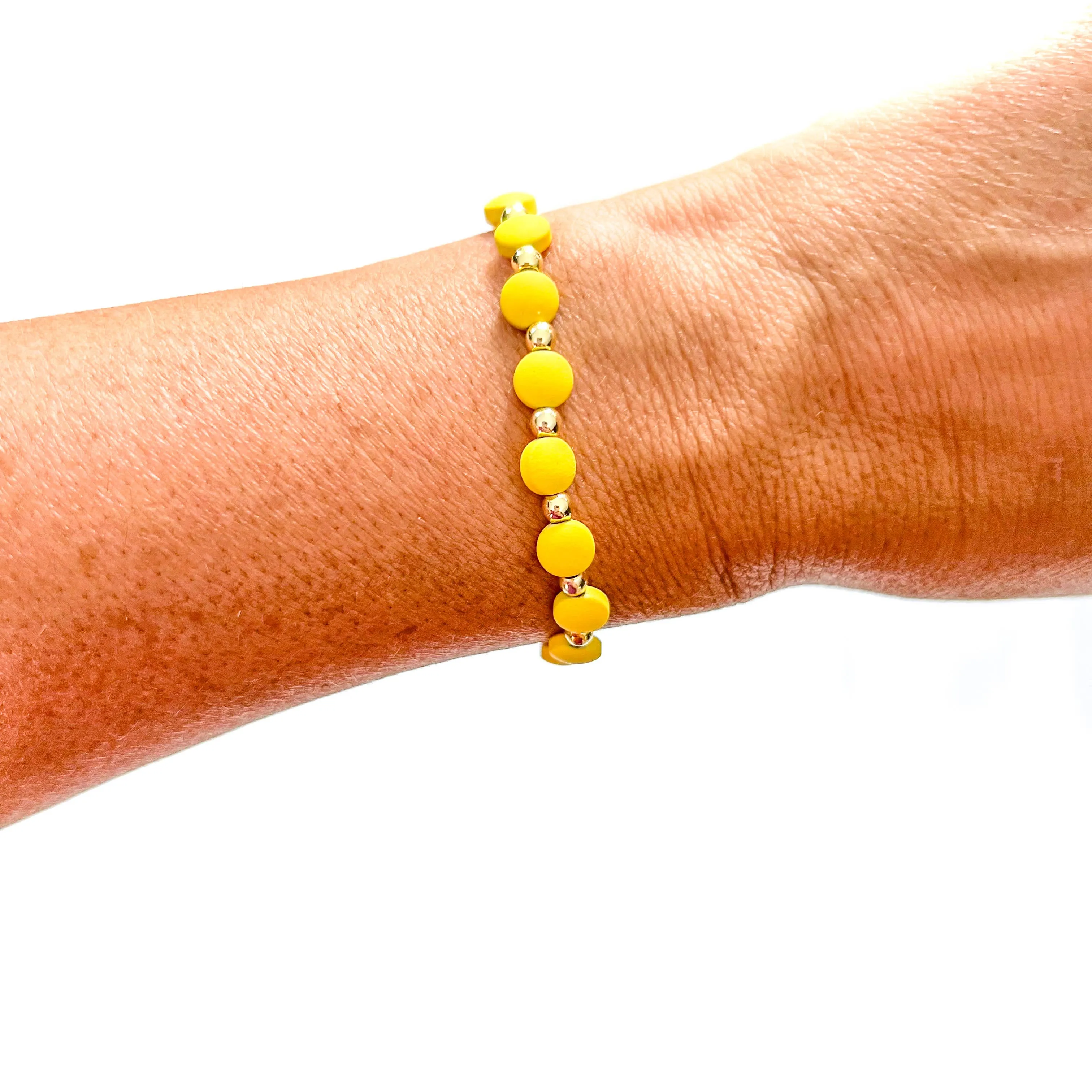 Yellow MIx Bead Bracelets